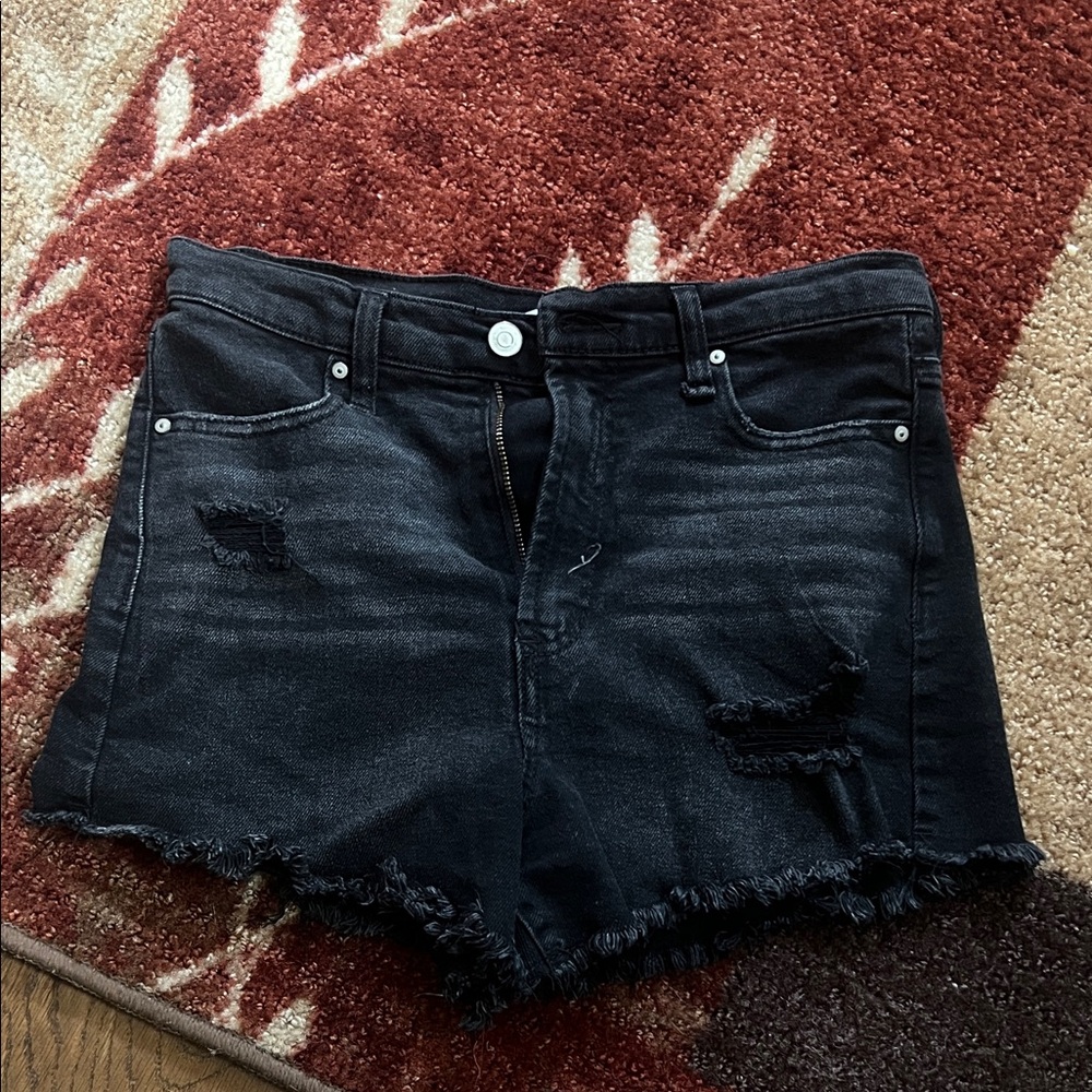 Celebrity Pink Black Distressed Jean Shorts